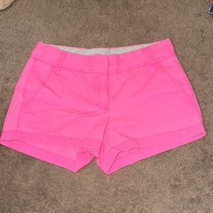 Size 4 J. Crew neon pink chino shirt with 3 inch inseam